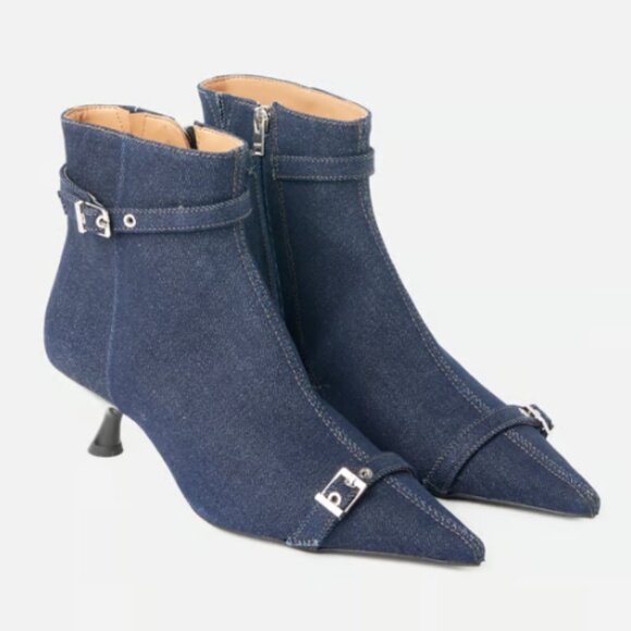 GANNI DENIM ANKLE BOOTS - Picture 1 of 12